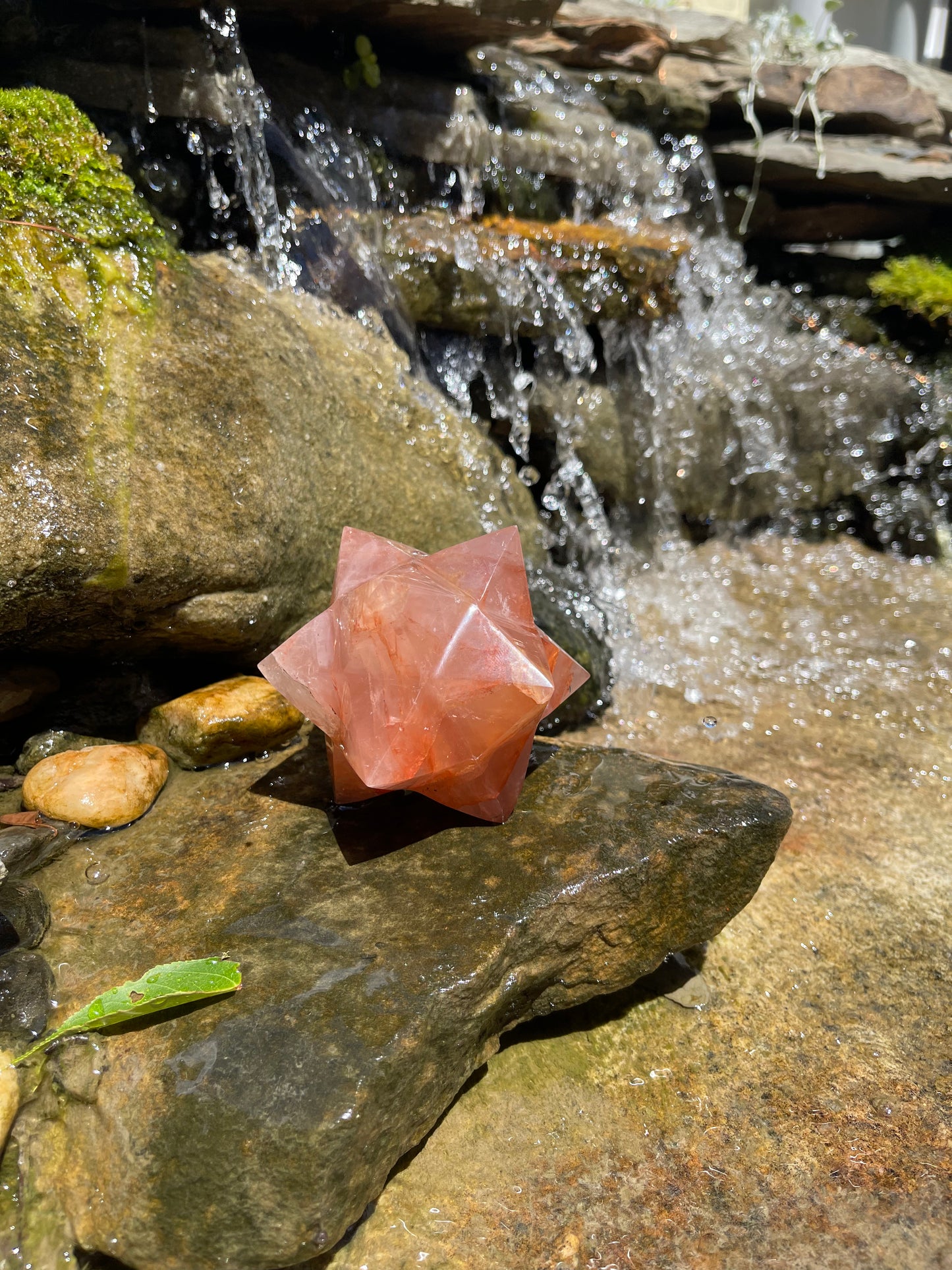 Fire Quartz Merkaba Carving